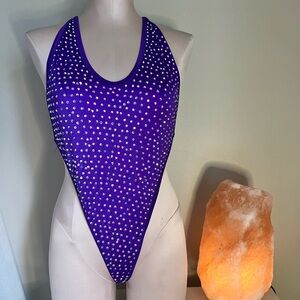 Purple Rhinestone Bodysuit